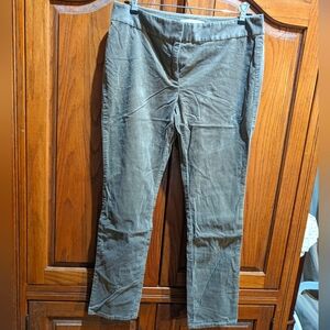 Loft 6P smoke grey velvet tailored slacks cigarette pants‎